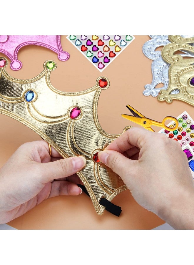 Catcan 23 Pieces Foam Crowns Set, 16 Pieces Foam Princess Tiaras And Crowns Party Foam Hats With 7 Sheets 500 Pieces Crystal Diamond Sticker Princess King Crown Diy Birthday Decoration Favor Supplies - Image 5