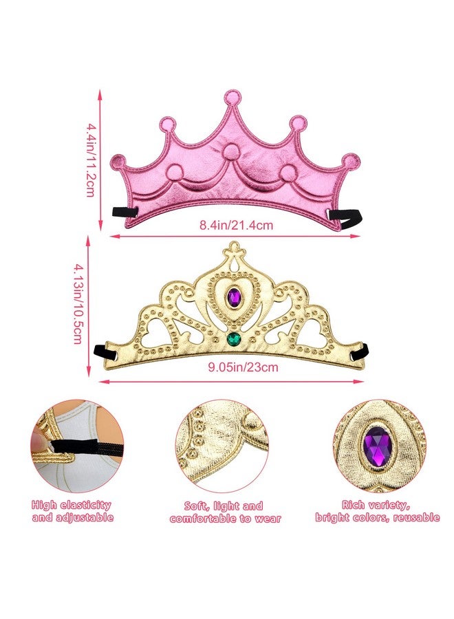Catcan 23 Pieces Foam Crowns Set, 16 Pieces Foam Princess Tiaras And Crowns Party Foam Hats With 7 Sheets 500 Pieces Crystal Diamond Sticker Princess King Crown Diy Birthday Decoration Favor Supplies - Image 2