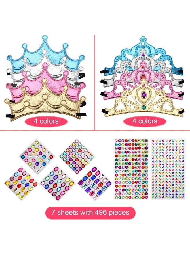 Catcan 23 Pieces Foam Crowns Set, 16 Pieces Foam Princess Tiaras And Crowns Party Foam Hats With 7 Sheets 500 Pieces Crystal Diamond Sticker Princess King Crown Diy Birthday Decoration Favor Supplies - Image 3