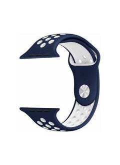 Generic Smart Style Sport Silcon Strap For Apple Watch 49mm Series 8 Ultra - Blue White 