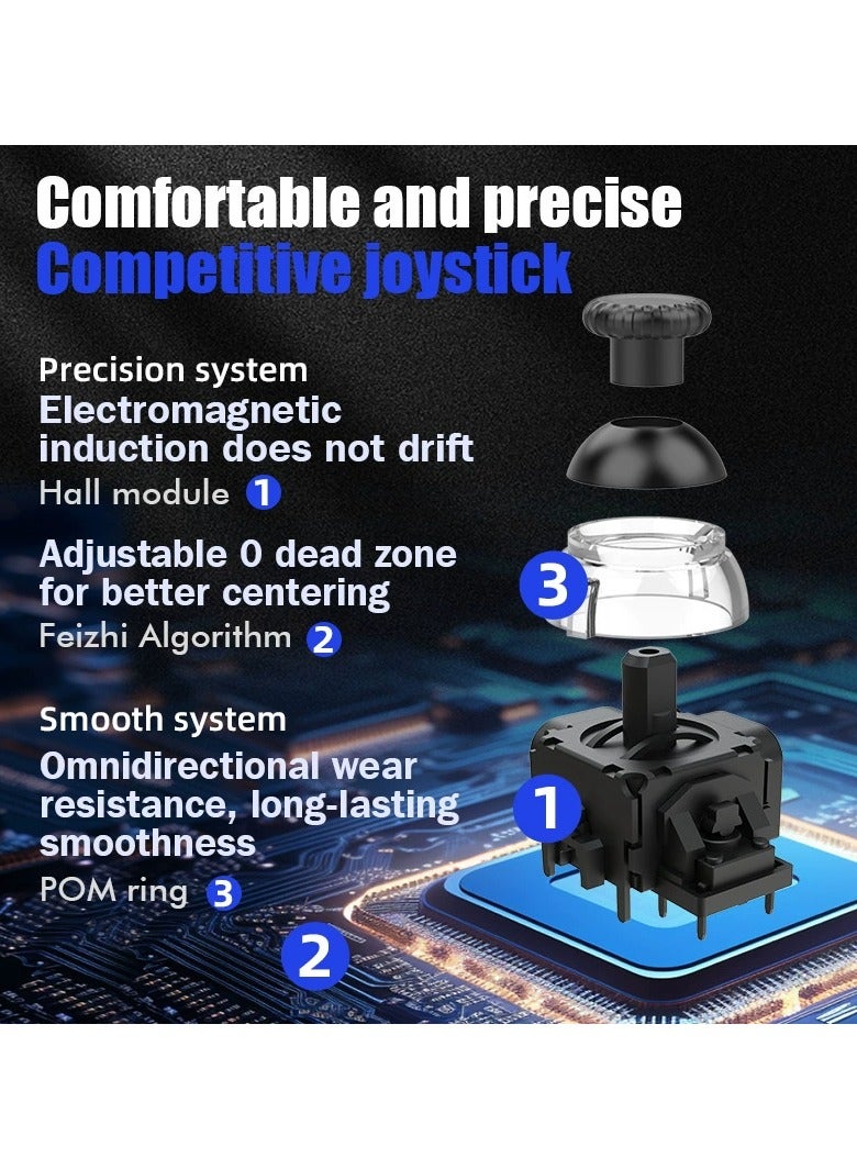 Magnetic Shell Controller Gamepad Hall Joystick With Light Adjustment Switch Android Ios Wireless Bluetooth Vibration - Image 4