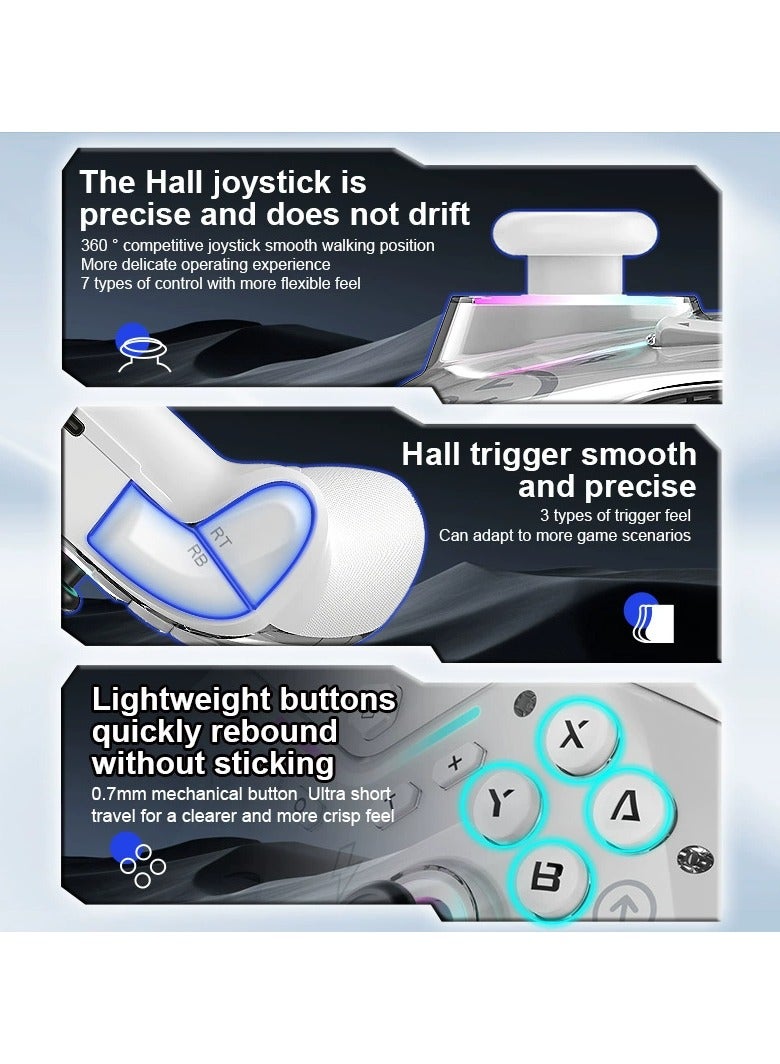 Magnetic Shell Controller Gamepad Hall Joystick With Light Adjustment Switch Android Ios Wireless Bluetooth Vibration - Image 3