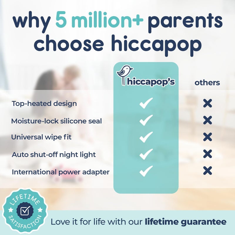 hiccapop سخان مناديل الأطفال هكابوب وموزع مناديل الأطفال الرطبة | سخان مناديل للأطفال | سخان مناديل الحفاضات مع ضوء تغيير، رمادي - Image 5