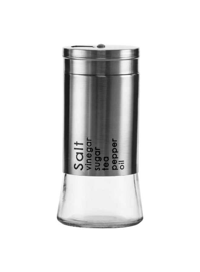 وعاء زجاجي مع غطاء ستانلس ملح وفلفل مع فتحات صب قابلة للتعديل - Image 3