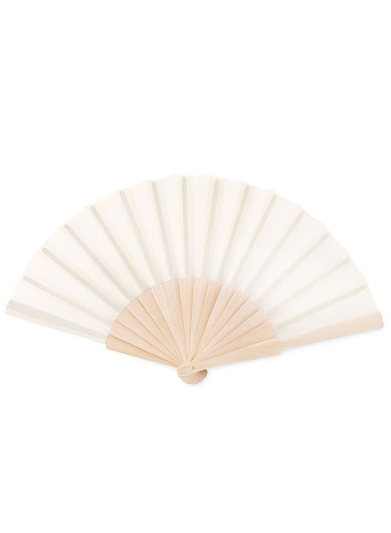 giftex Wooden manual hand fan with polyester fabric - Image 1