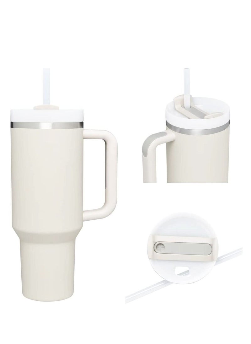 Arabest - 40oz Insulated Mug with Handle and Straw Lid Reusable Vacuum Mug Leak Proof Lid - Image 1