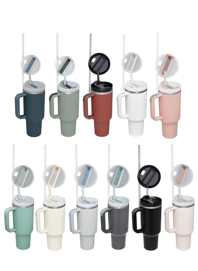 Arabest - 40oz Insulated Mug with Handle and Straw Lid Reusable Vacuum Mug Leak Proof Lid - Image 1