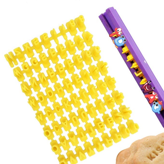 COOKIE CUTTER CAKE LETTER STAMPS FONDANT ICING LETTER CUTTER BISCUIT COOKIE PRESS LETTER CUTTER FOR CLAY 72 PCS ALPHABET NUMBER EMBOSSER MOLD STAMP CUTTER DIY TOOL MAKE ANY MESSAGE LETTER