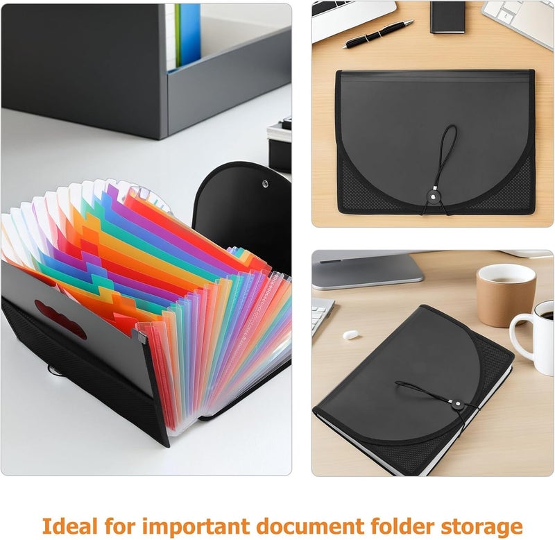2pcs Expanding Plastic Accordion File Folder with 25 Pockets and Colorful Index Tabs, Vertical Document Organizer for Important Papers, Portable Office Filing Storage - Image 3