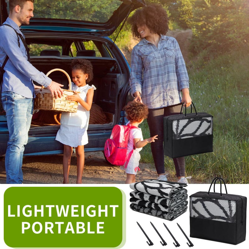 YONILE Outdoor Rug 9x12 ft with LED Light, Waterproof Reversible Outdoor Plastic Straw Rug for Patios Clearance, Large Outdoor Area Rug Carpet RV Mat for Camping Backyard Deck Porch Beach - Image 5