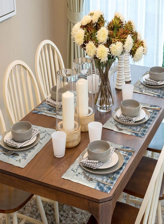 eiffecho Farmhouse Spring Flower Placemats Set of 6 Every Day is A Gift Rustic Floral Double-Sided Table Mats for Dining Room Home Party Indoor 6 PCS 12x18 Inch - Image 5