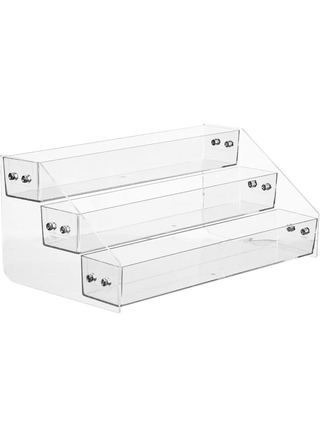 TPGP Acrylic Spice Rack, Tiered Spice Rack Shelf Seasoning Organizer for Countertop, Cabinet, Pantry, Kitchen Storage - 3 Tier - Image 1