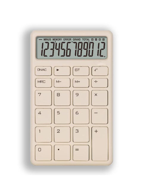 Compact Colorful Handheld Desktop Calculator with Bright LCD Display - Dual Power for Business, Office, and High School - Pocket Size (3.3×5.4in) White
