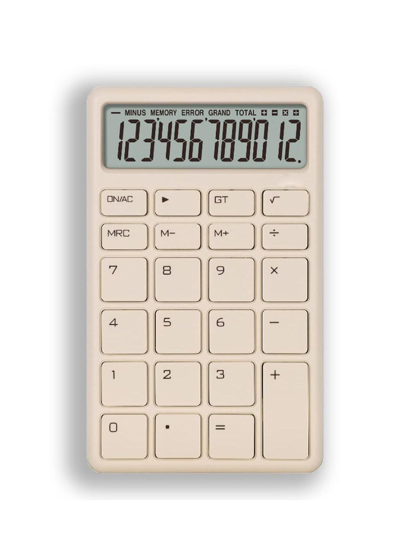 Sweet seven Compact Colorful Handheld Desktop Calculator with Bright LCD Display - Dual Power for Business, Office, and High School - Pocket Size (3.3×5.4in) White  - Image 1
