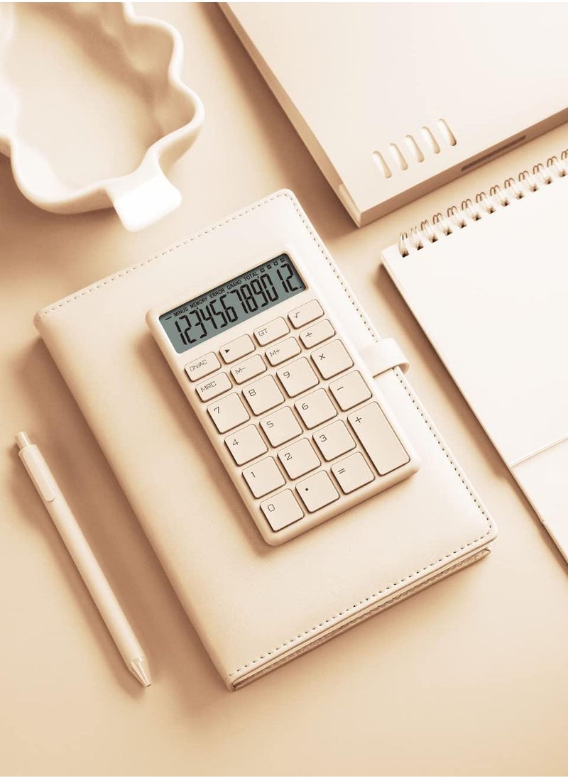 Sweet seven Compact Colorful Handheld Desktop Calculator with Bright LCD Display - Dual Power for Business, Office, and High School - Pocket Size (3.3×5.4in) White  - Image 2