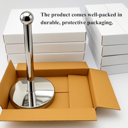 Vintageware® Tissue Paper Holder Countertop, Standing Tissue Paper Roll Holder for Kitchen Bathroom, Paper Towel Holder Stand with Weighted Base, Stainless Steel Tissue Paper Holder (Silver, Style-1) - Image 5