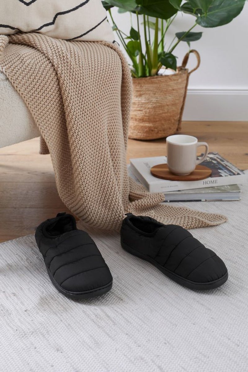 Tchibo Men Quilted Slippers, Black - Image 2