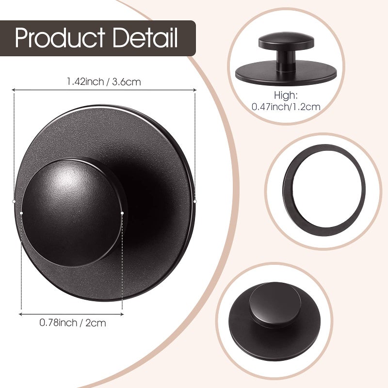 Jetec 20 Pieces Adhesive Cabinet Knobs Mini Instant Handle Stick Auxiliary Cabinet Organizer Pull Self-Stick Handle Helper for Windows  Wardrobes  Cabinets  Drawers(Black) - Image 2