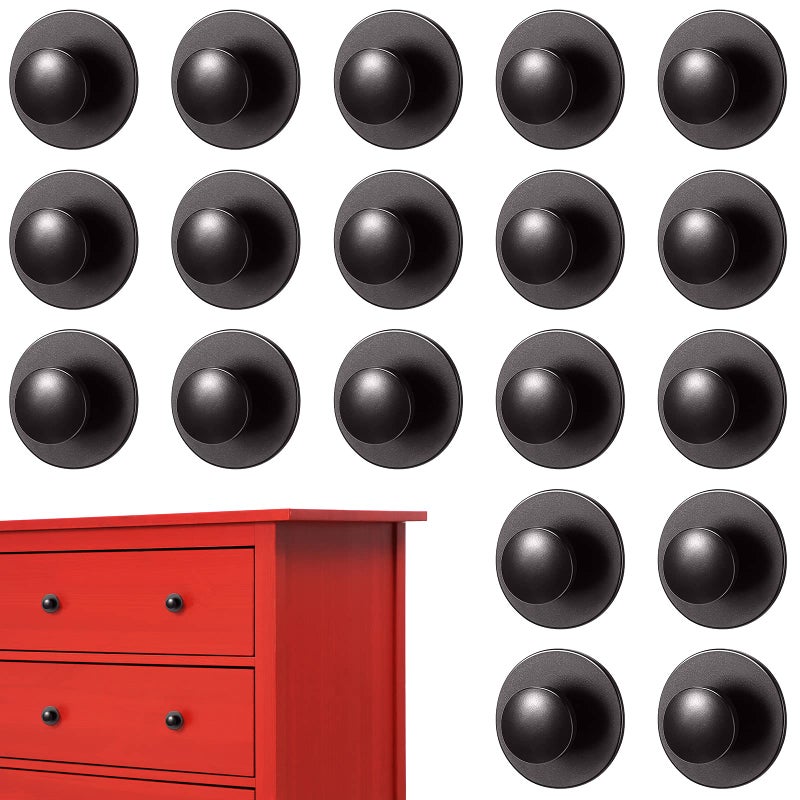 Jetec 20 Pieces Adhesive Cabinet Knobs Mini Instant Handle Stick Auxiliary Cabinet Organizer Pull Self-Stick Handle Helper for Windows  Wardrobes  Cabinets  Drawers(Black) - Image 1