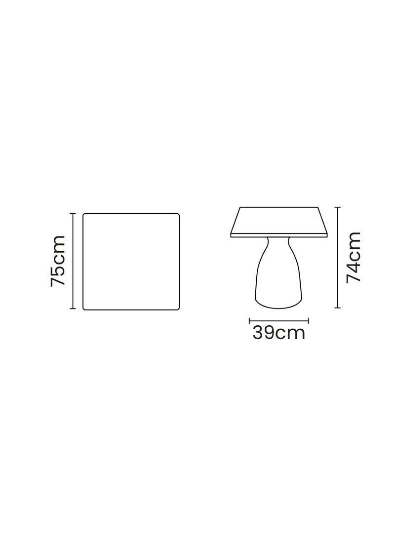 TRAMONTINA Since 1911,Made in Brazil-  Flut Concrete-Colored Polyethylene Square Table  - Image 2