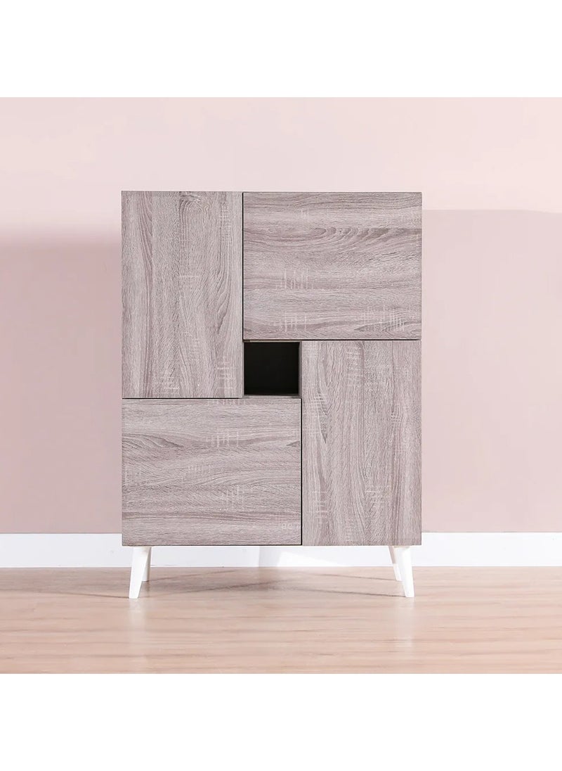 DANUBE HOME Patterson 12-Pair Shoe Cabinet Modern Design Furniture Wooden Shoe Organizer For Entryway Hallway Living Room Made In Malaysia Shoe Storage Rack L80xW42xH109 cm - Light Oak  - Image 1