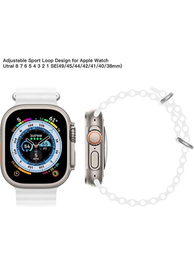SHOPI Newest Silicone Ocean Watch Band For Apple Watch Series 8 7 6 5 4 3 2 1 SE Compatible With Apple Watch Band 38mm 40mm 41mm Replacement Women Mens, Sport  slides Strap for iWatch Ultra  - Image 3