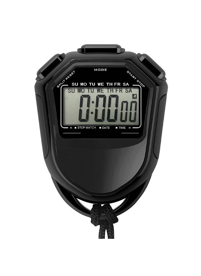 Generic - Waterproof Stopwatch Digital Handheld LCD Timer Chronograph Sports Counter with Strap for Swimming Running Football Training - Image 1
