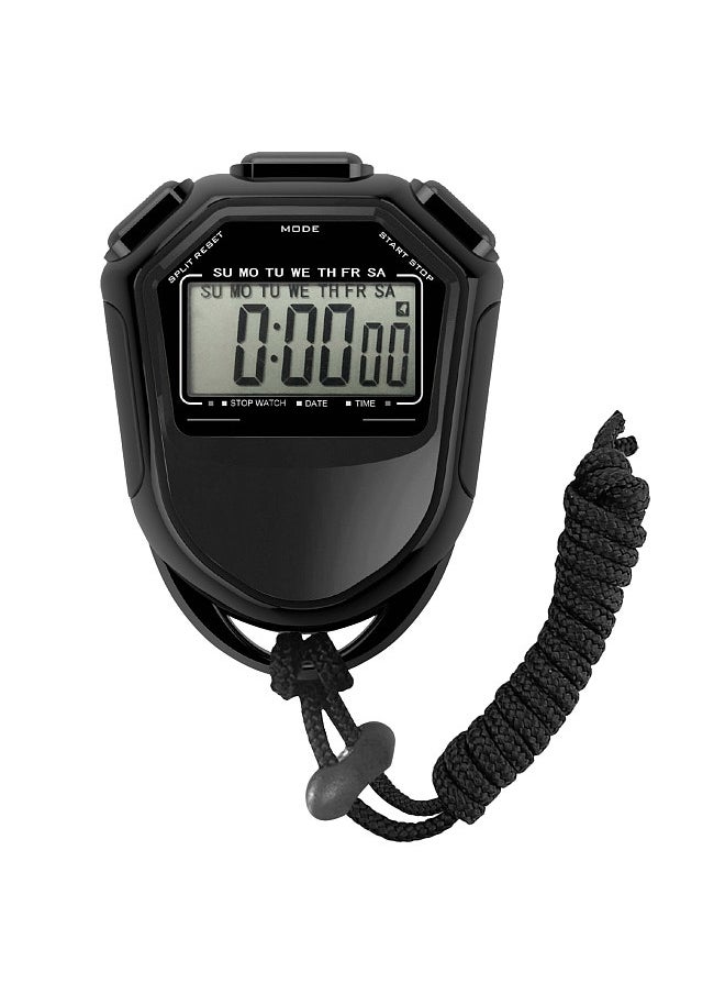 Generic - Waterproof Stopwatch Digital Handheld LCD Timer Chronograph Sports Counter with Strap for Swimming Running Football Training - Image 1