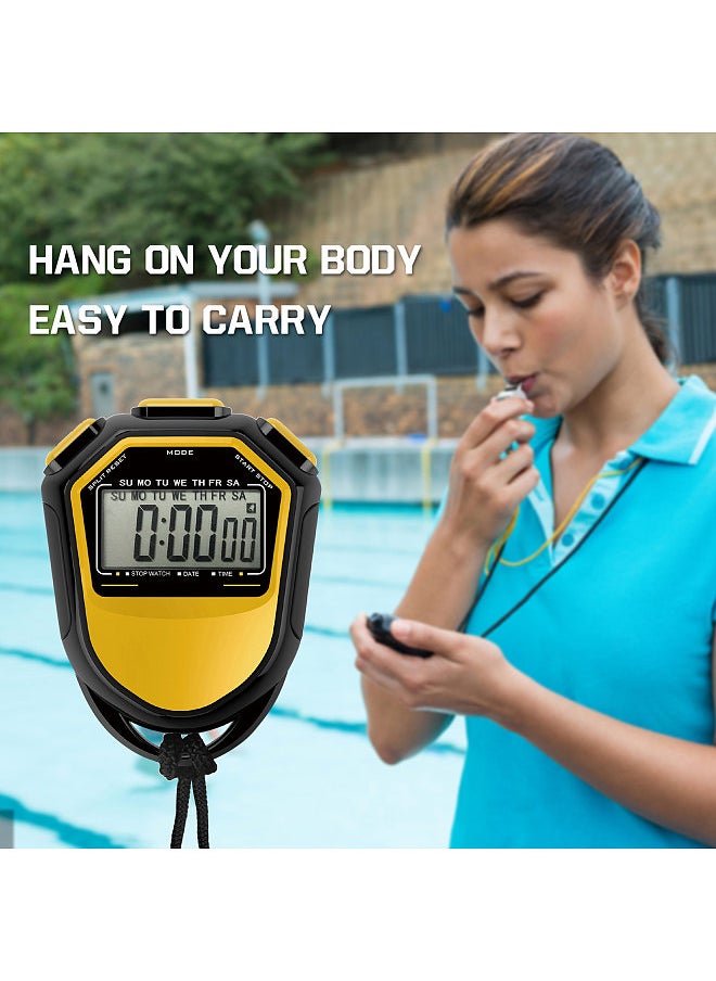 Generic - Waterproof Stopwatch Digital Handheld LCD Timer Chronograph Sports Counter with Strap for Swimming Running Football Training - Image 1