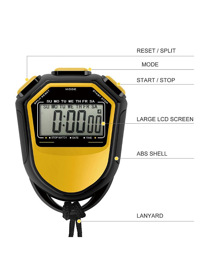 Generic - Waterproof Stopwatch Digital Handheld LCD Timer Chronograph Sports Counter with Strap for Swimming Running Football Training - Image 1