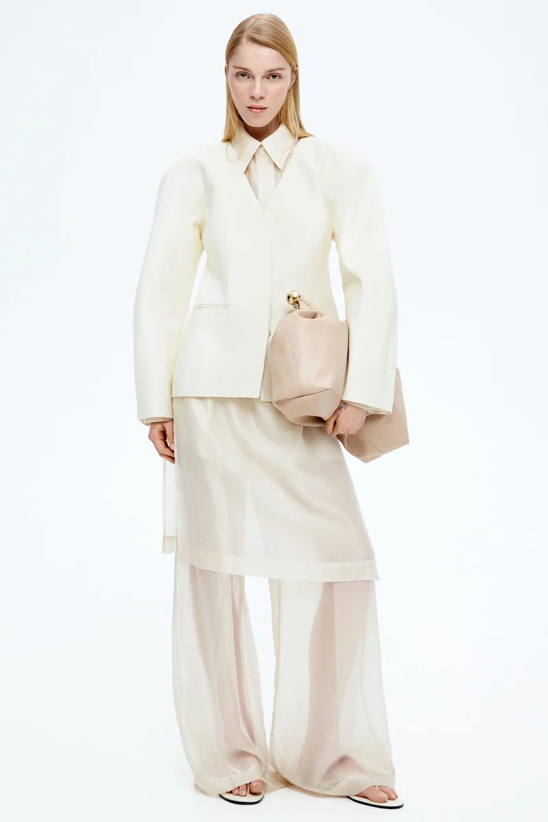 H&M Collarless twill blazer