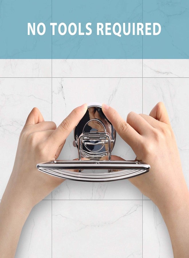 Top-Spring Super Powerful Vacuum Suction Cup Shower Soap Dish Holder, 304 Stainless Steel Bar Soap Sponge Holder for Shower, Bathroom and Kitchen Sink - Image 2