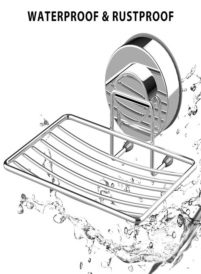 Top-Spring Super Powerful Vacuum Suction Cup Shower Soap Dish Holder, 304 Stainless Steel Bar Soap Sponge Holder for Shower, Bathroom and Kitchen Sink - Image 4