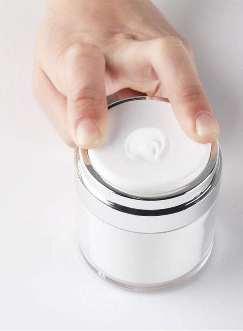 Excefore Cosmetic Cream Jar, 2 Pack 1.7 oz Airless Pump Jars Empty Acrylic Emulsions Containers with Pump, Refillable Travel Lotion Jar Bottle With Lid for Thick Moisturizer, Skincare Cream, White  - Image 2