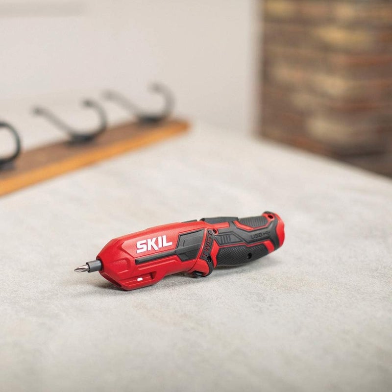 SKIL 4V Pivot Grip Rechargeable Cordless Screwdriver, Includes 9pcs Bit, 1pc Bit Holder, USB Charging Cable - SD561802 - Image 5