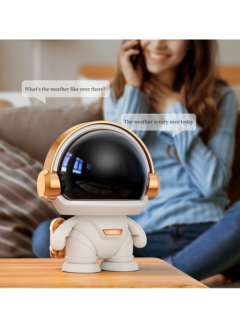 Portable Bluetooth speaker, 24-hour playback time, 10M Bluetooth range, enhanced bass, noise cancelling microphone, colorful white, desktop creative ornament - Image 3