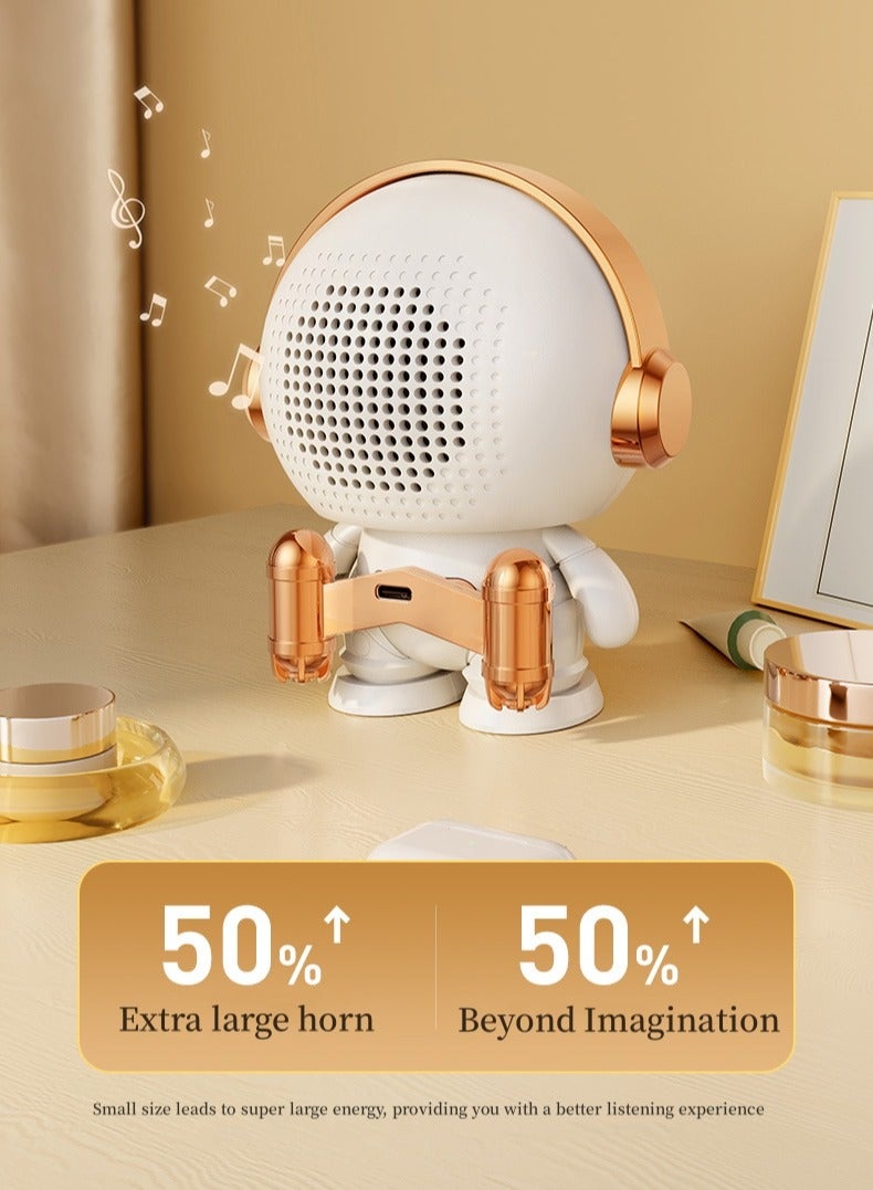 Portable Bluetooth speaker, 24-hour playback time, 10M Bluetooth range, enhanced bass, noise cancelling microphone, colorful white, desktop creative ornament - Image 4