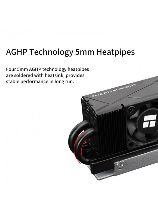 Thermalright HR10 2280 PRO Black SSD Heatsink Cooling,Double-Sided Heat Sink, with Small and High Speed PWM Fan,Thermal Silicone Pad for 2280 SSD PC and Computer,Desktop High Performance SSD Cooler - Image 1