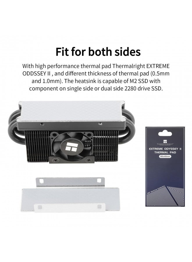 Thermalright HR10 2280 PRO Black SSD Heatsink Cooling,Double-Sided Heat Sink, with Small and High Speed PWM Fan,Thermal Silicone Pad for 2280 SSD PC and Computer,Desktop High Performance SSD Cooler - Image 2