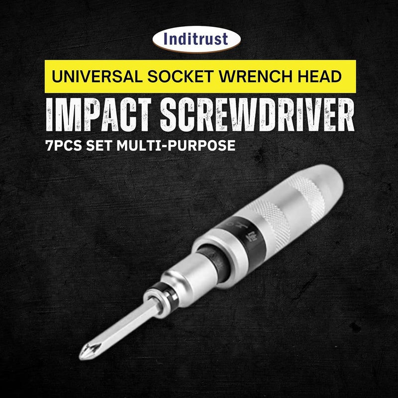 Inditrust 7Pcs Impact Screwdriver Set Multi-Purpose Chrome Vanadium Steel Portable Screw Driver Chisel Bits Professional Tools - Image 2
