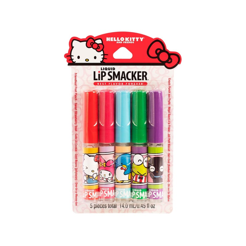 Lip Smacker Sanrio Hello Kitty and Friends Flavored Liquid Lip Gloss | Dry Lips | For Kids, Men, Women | Stocking Stuffer | Christmas Gift | Set of 5 - Image 1