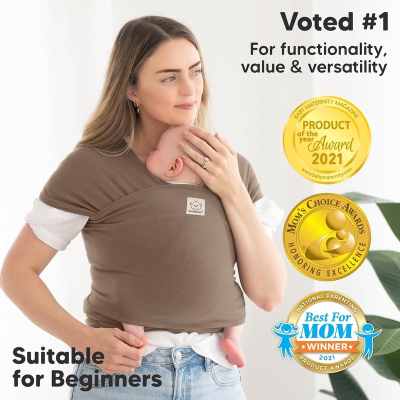 KeaBabies Baby Wrap Carrier - All in 1 Original Baby Carrier Newborn to Toddler Sling, Easy to Wear, Hands Free Bonding, Lightweight, Breathable Infant Wraps (Saddle Brown) - Image 3