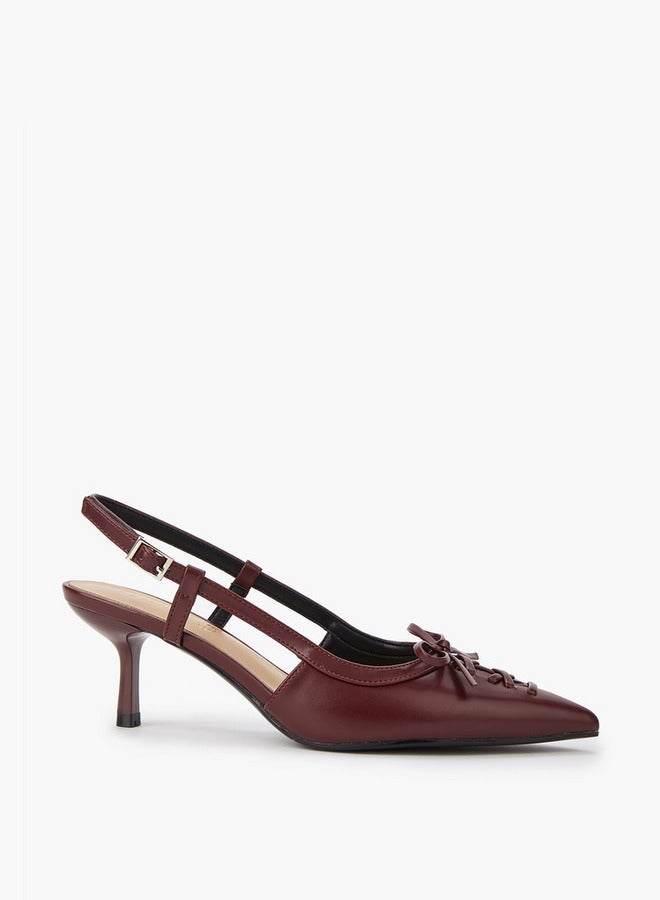 بابريكا حذاء بفيونكة وإبزيم وكعب رفيع - Image 1