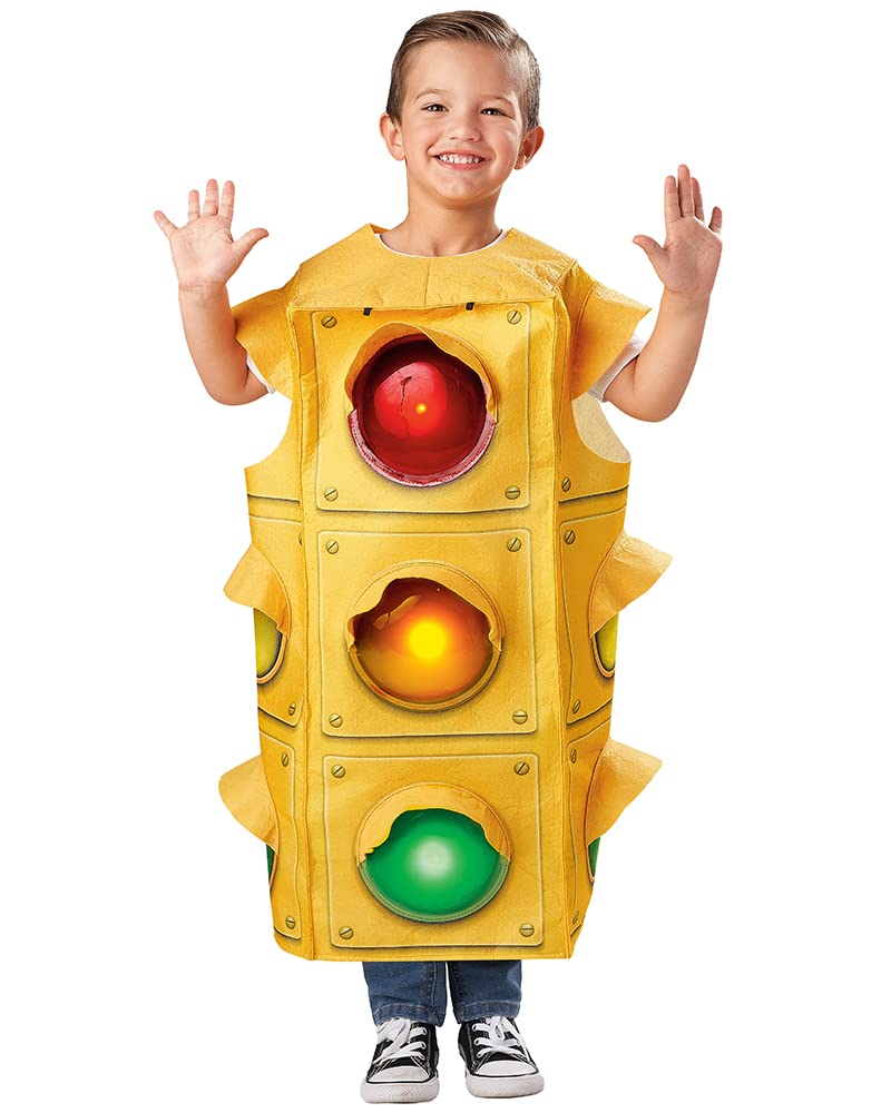 زي إشارة المرور ثلاثي الأبعاد للأطفال مضيء زي مصباح إشارة المرور للأطفال من 3 إلى 4 سنوات زي مصباح إشارة التوقف الوامض
