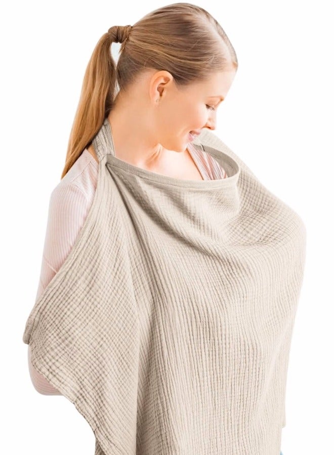 HXDream Muslin Nursing Cover For Baby Breastfeeding With Rigid Hoop  - Image 2