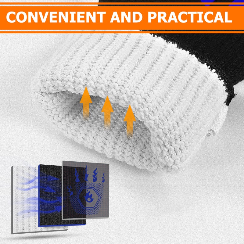 A Pair of BBQ Gloves 800℃/ ℉ Grill Gloves Silicone Gloves Anti-scald Insulated Gloves for Barbecue Cooking Baking Welding ( ) - Image 5