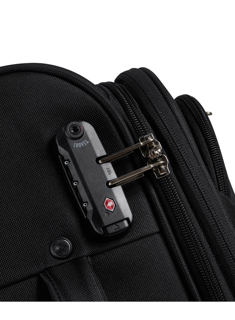 DELSEY Securitech By Delsey Vanguard Expendable Double wheel cabin trolley luggage bag 55cm Black - Image 4