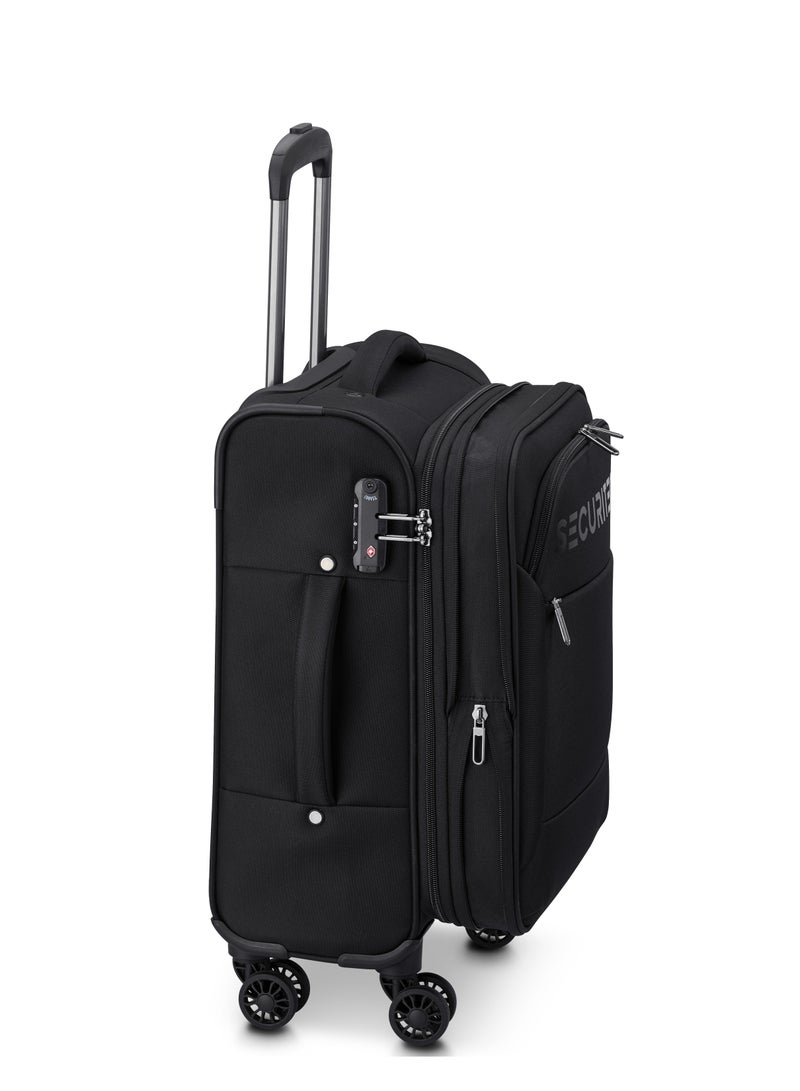 DELSEY Securitech By Delsey Vanguard Expendable Double wheel cabin trolley luggage bag 55cm Black - Image 3