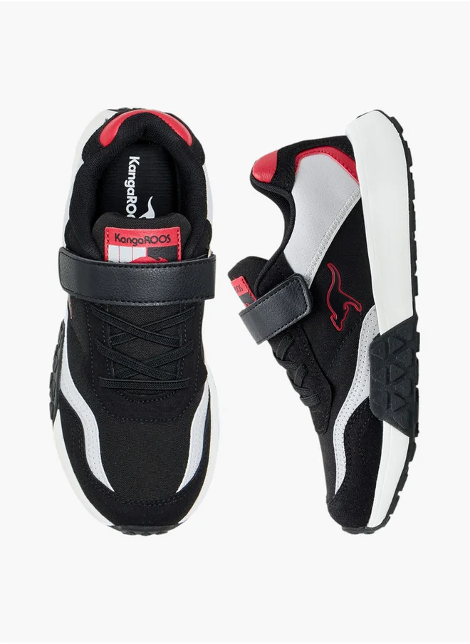 kangaROOS Boys' Colourblock Sports Shoes with Hook and Loop Closure