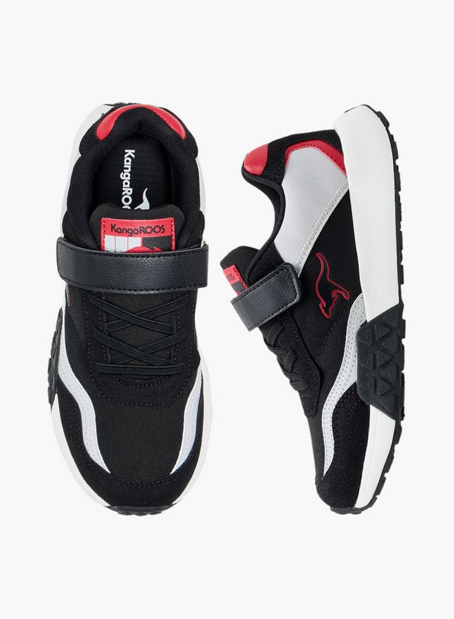 kangaROOS Boys' Colourblock Sports Shoes with Hook and Loop Closure  - Image 1